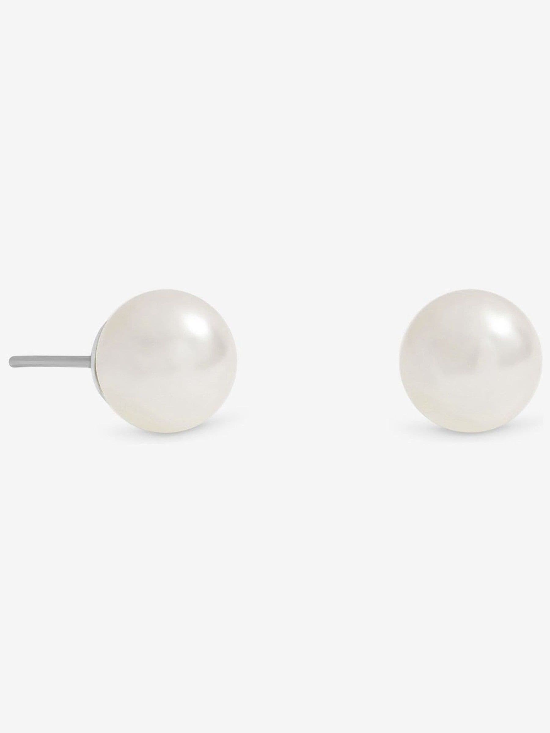 Jon Richard silver tone cream small pearl earrings 10mm, UK version