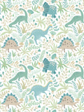 Hoopla Walls Denim Mix Jurassic Party A4 Wallpaper Sample