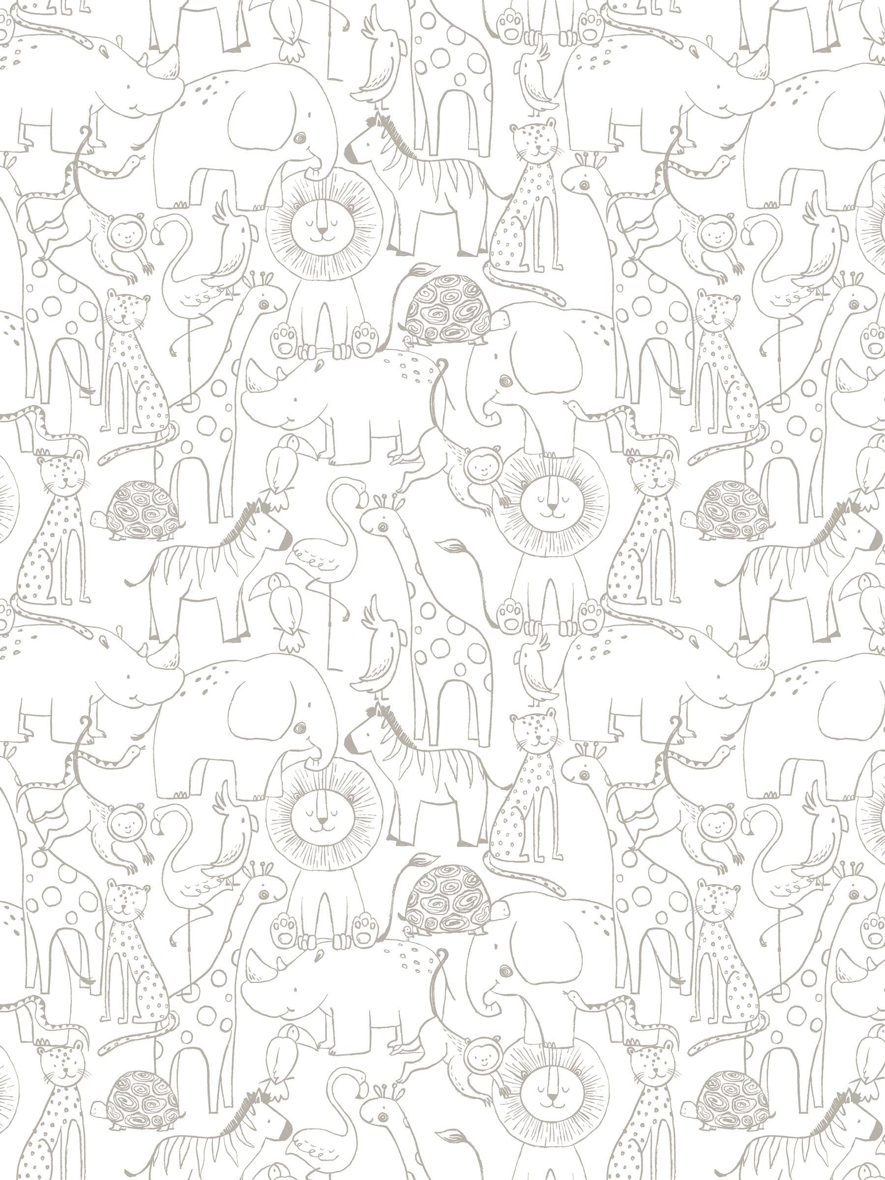 Hoopla Walls Smoke Animal Doodle A4 Wallpaper Sample