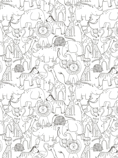 Next Hoopla Walls Chalkboard Animal Doodle A4 Wallpaper Sample- Buy online at McGrocer