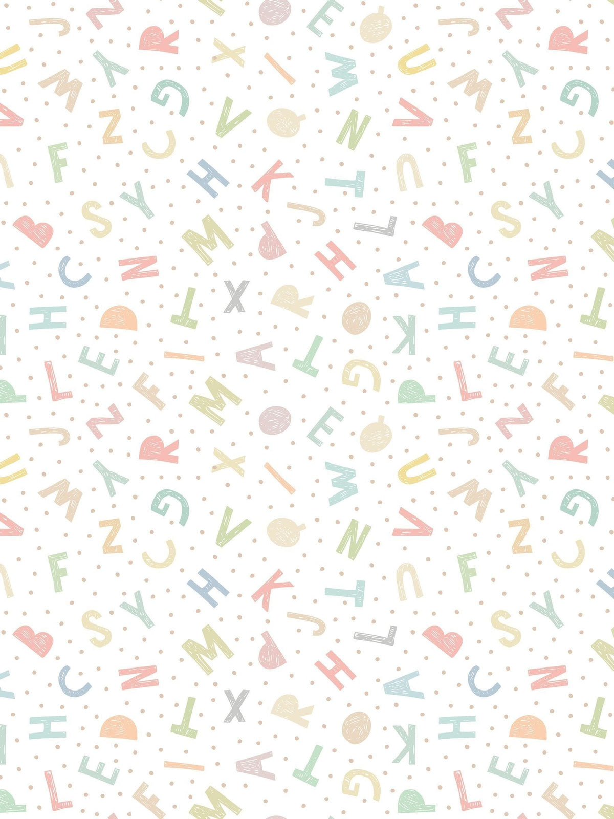 Hoopla Walls Alphabet Jumble wallpaper sample A4, imported from the UK