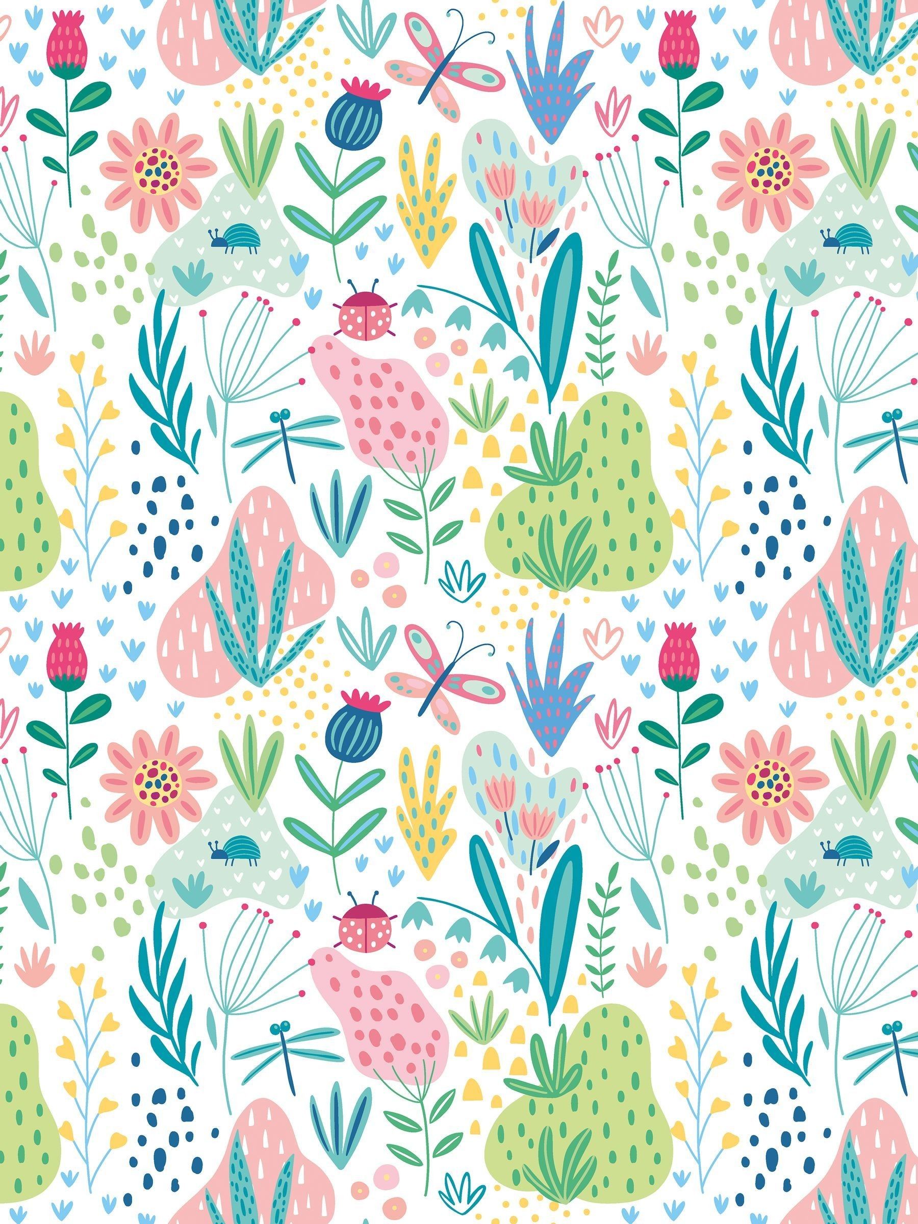 Hoopla Walls Sky Mix Bug Garden A4 Wallpaper Sample