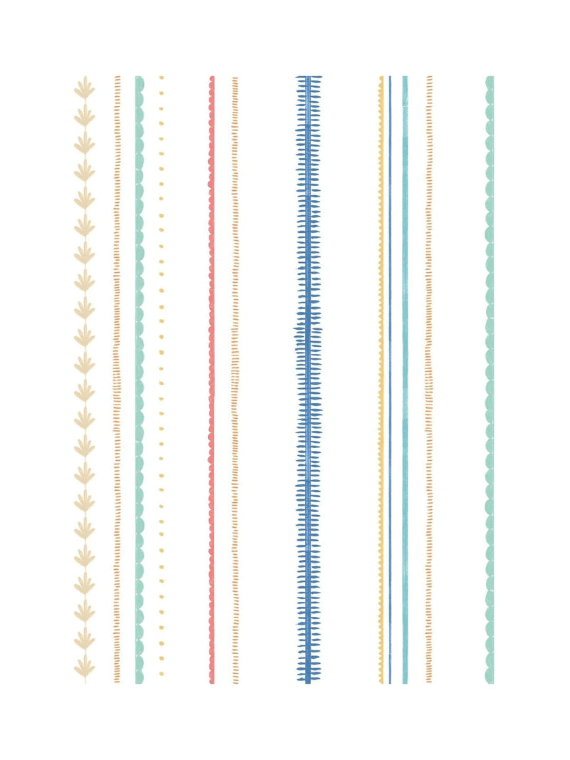 Hoopla Walls Royal Mix Stripey A4 Wallpaper Sample