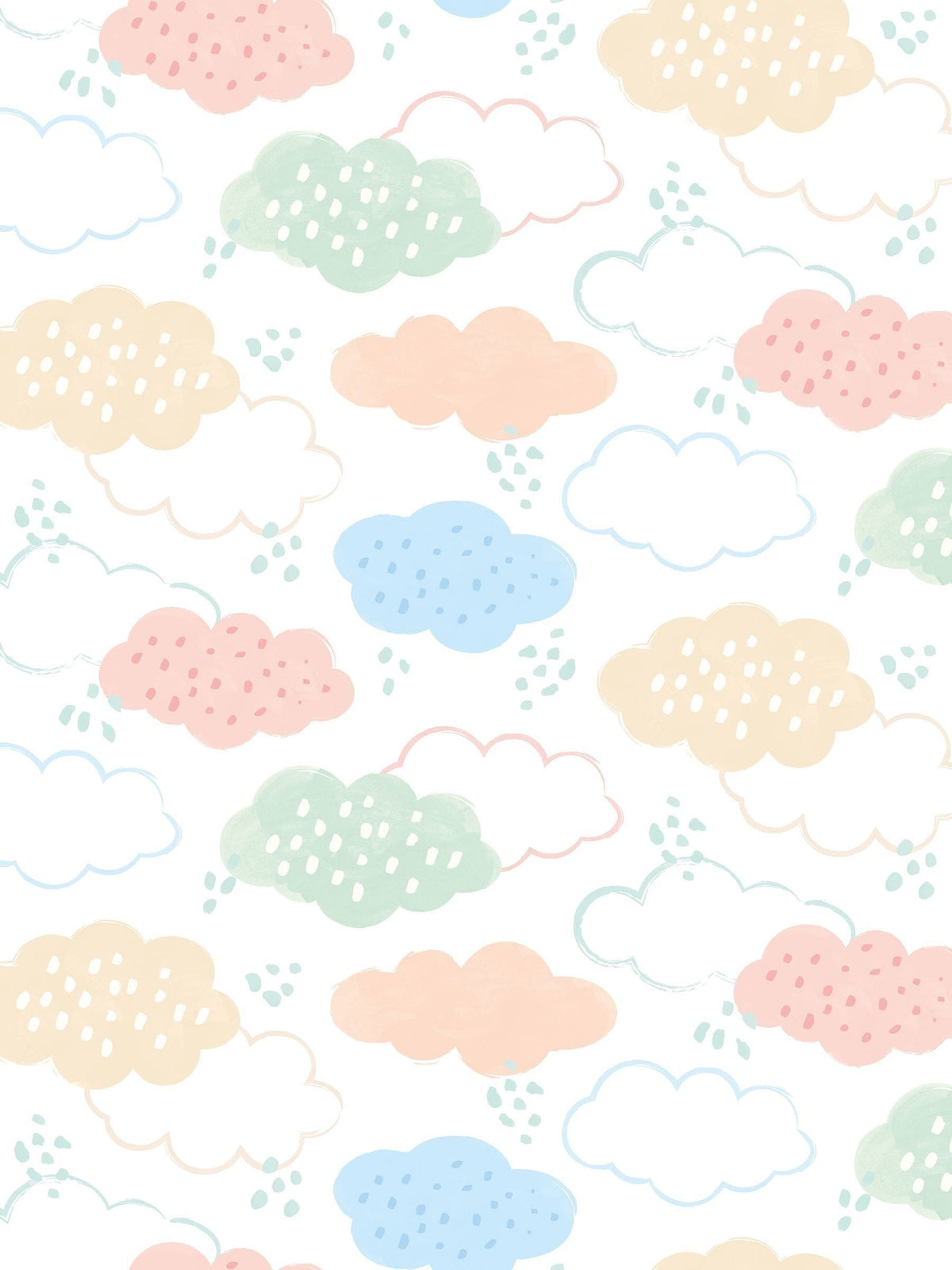 Hoopla Walls Fluffy Clouds wallpaper sample A4, UK version