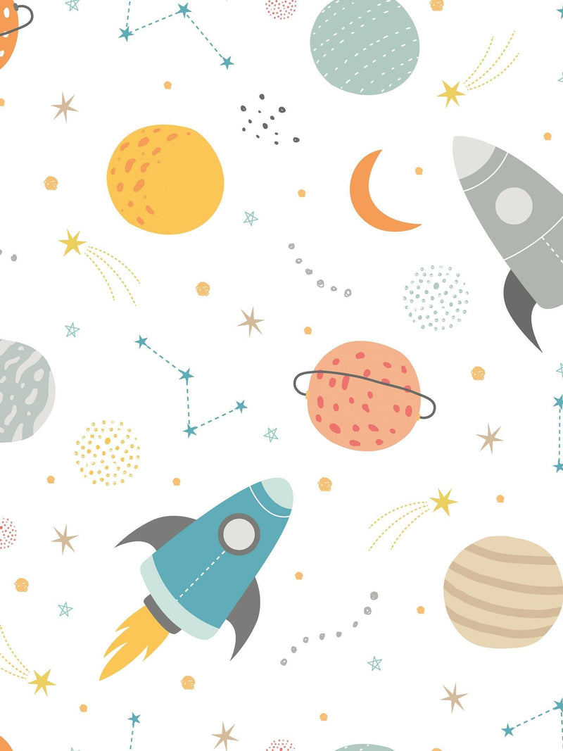 Hoopla Walls Ginger Denim Lift Off A4 Wallpaper Sample