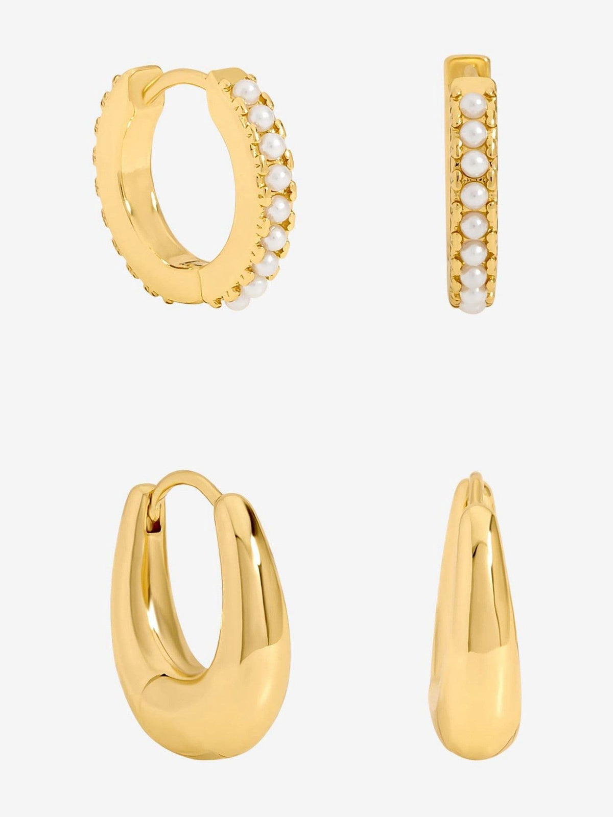 Jon Richard gold pearl hoop earrings pack of 2, UK version