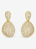 Jon Richard Silver Rhodium Plated and Cubic Zirconia Drop Dome Earrings Gift Box