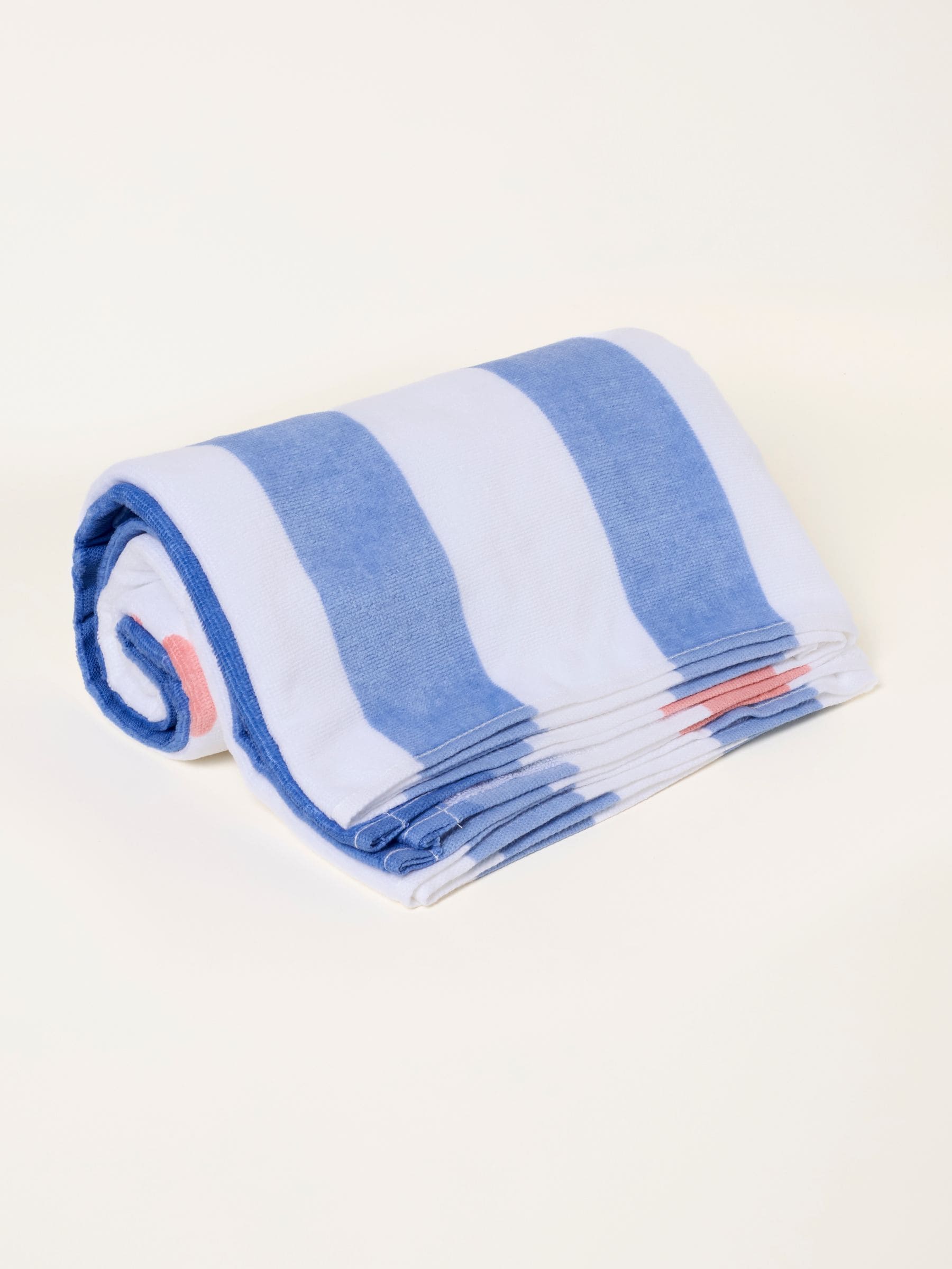 FatFace light blue MCS shell stripe beach towel, imported from the UK