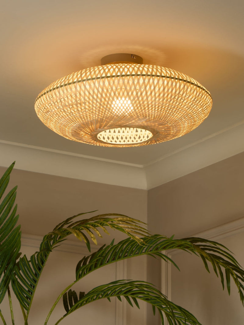 Searchlight Natural Terraweave flush ceiling light 50cm - British product