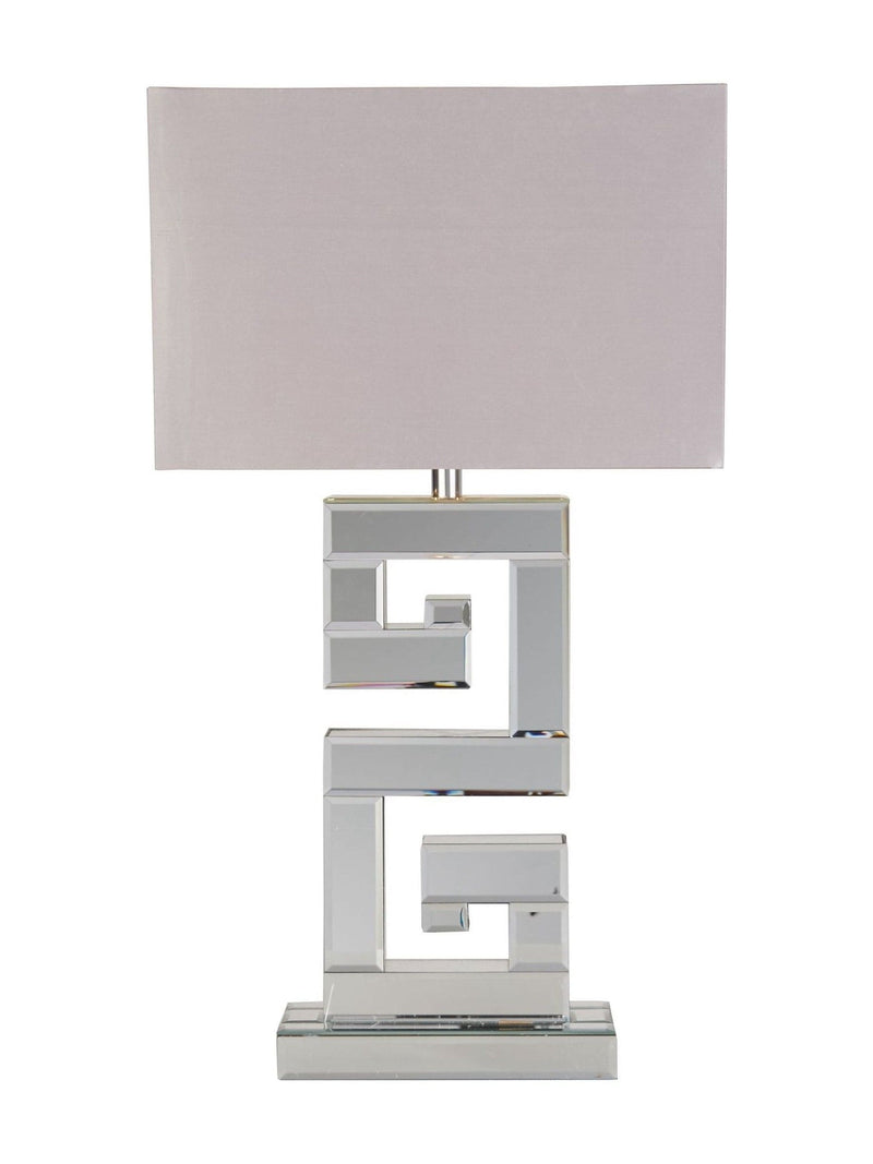 Searchlight Chrome Tetris table lamp, imported from the UK