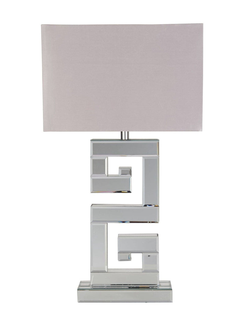 Searchlight Chrome Tetris table lamp, imported from the UK