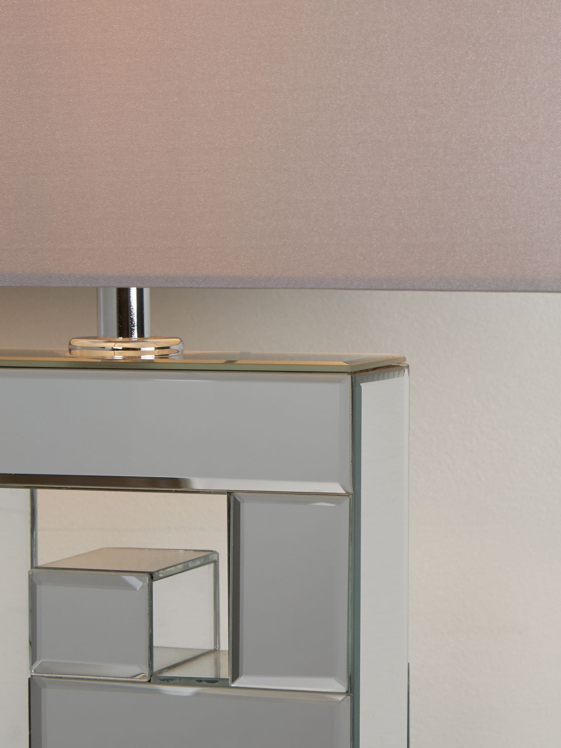 Searchlight Chrome Tetris table lamp, imported from the UK