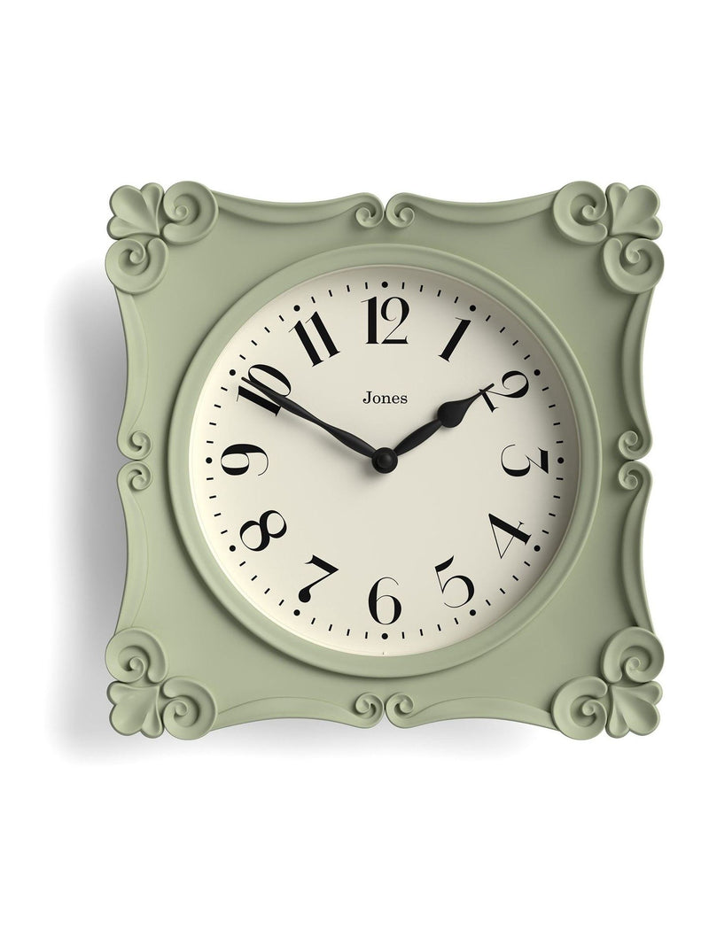 Jones Clocks Sage Green Rialto wall clock 25cm, UK version