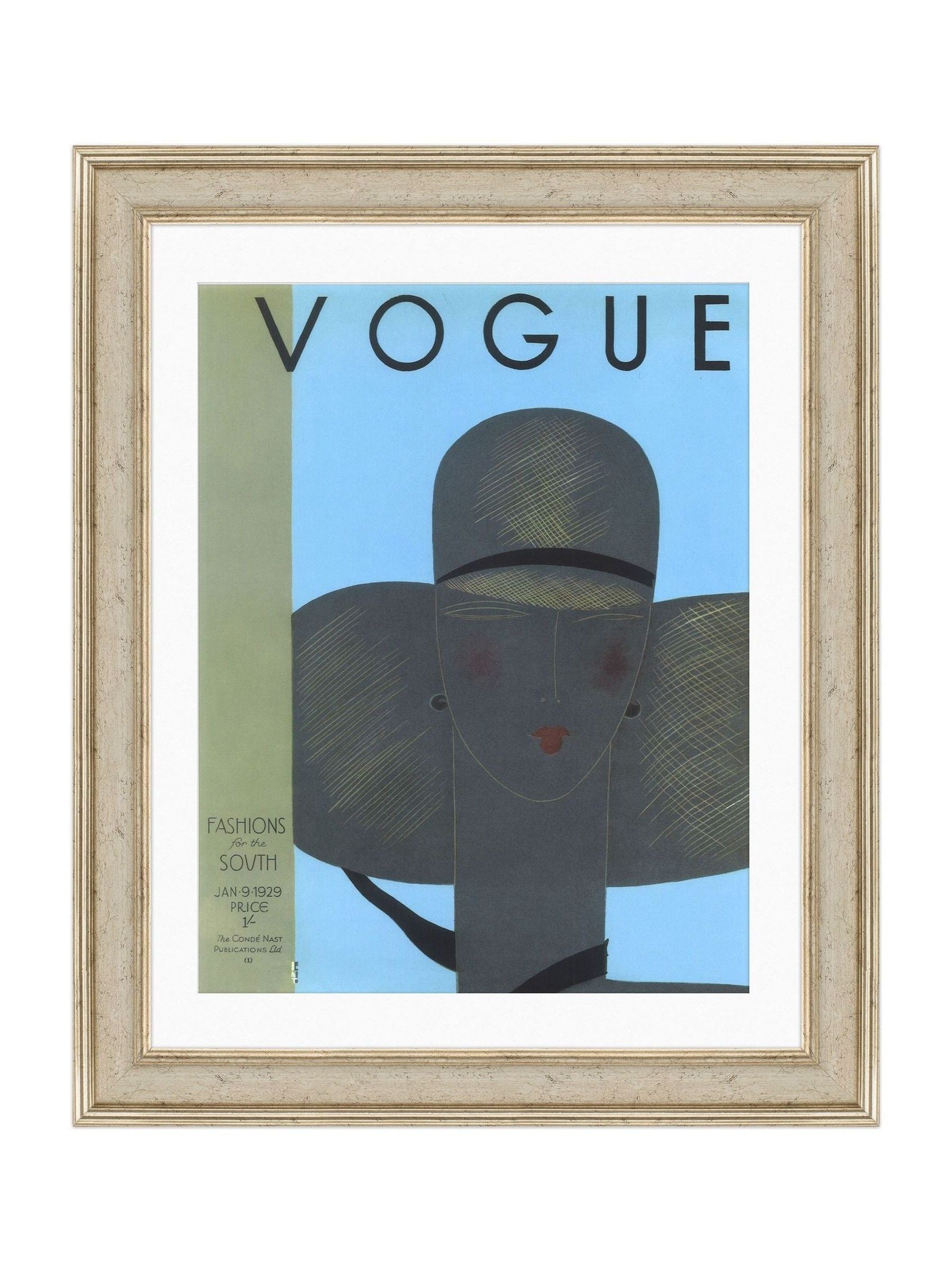 Brookpace Lascelles framed wall art Vogue 1929 abstract fashion 40x50cm, UK version