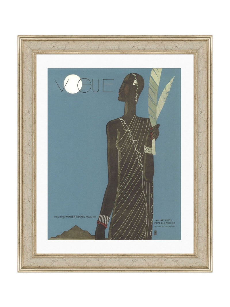 Brookpace framed wall art with Vogue 1933 illustration 40x50cm (British brand)