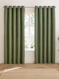 Furn Green Verso reversible blackout eyelet curtains 229cm x 183cm, imported from the UK