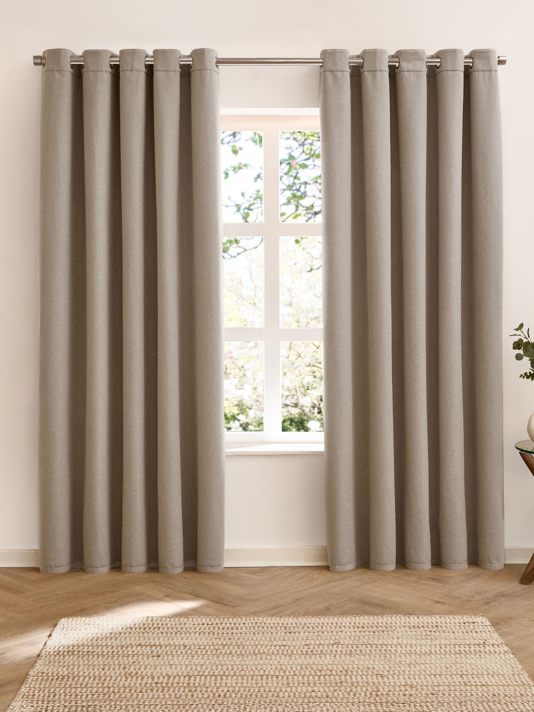 Furn Green Verso reversible blackout eyelet curtains 229cm x 183cm, imported from the UK