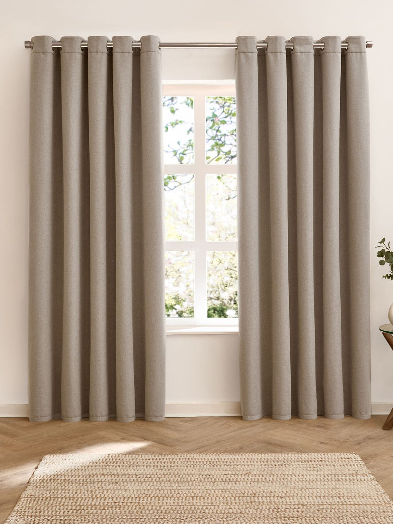 Furn Green Verso reversible blackout eyelet curtains 229cm x 183cm, imported from the UK