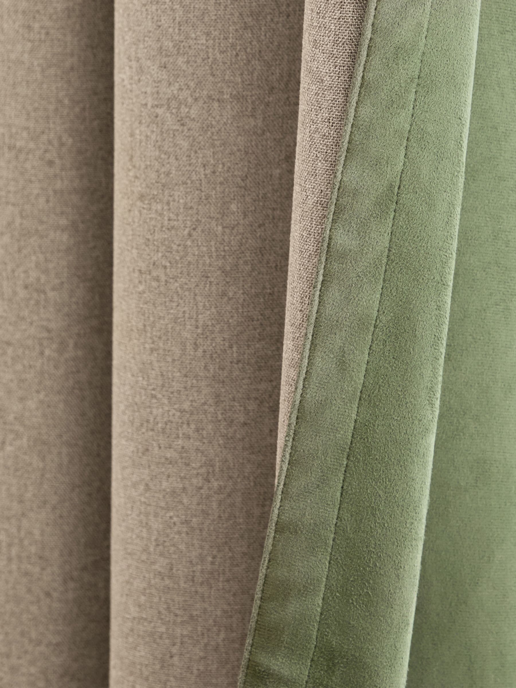 Furn Green Verso reversible blackout eyelet curtains 229cm x 183cm, imported from the UK