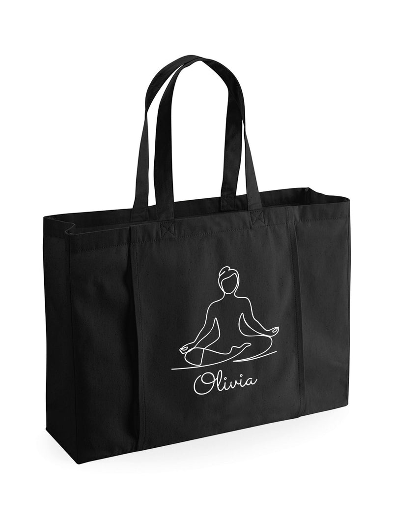 Loveabode personalised yoga tote bag with mat holder (British brand)
