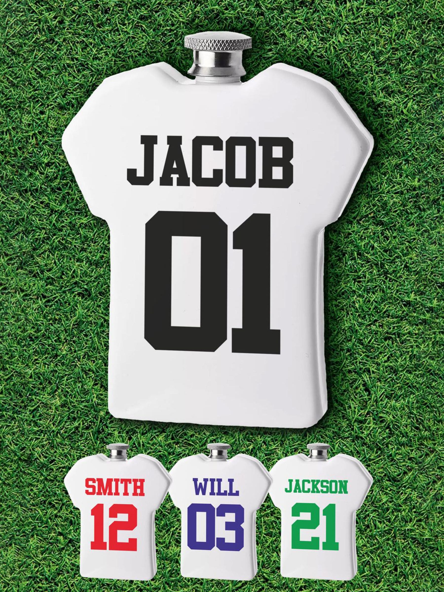 Loveabode personalised football hip flask white 5.5oz, UK version