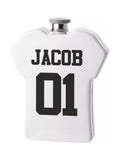 Loveabode personalised football hip flask white 5.5oz, UK version