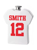 Loveabode personalised football hip flask white 5.5oz, UK version