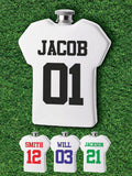 Loveabode personalised football hip flask white 5.5oz, UK version