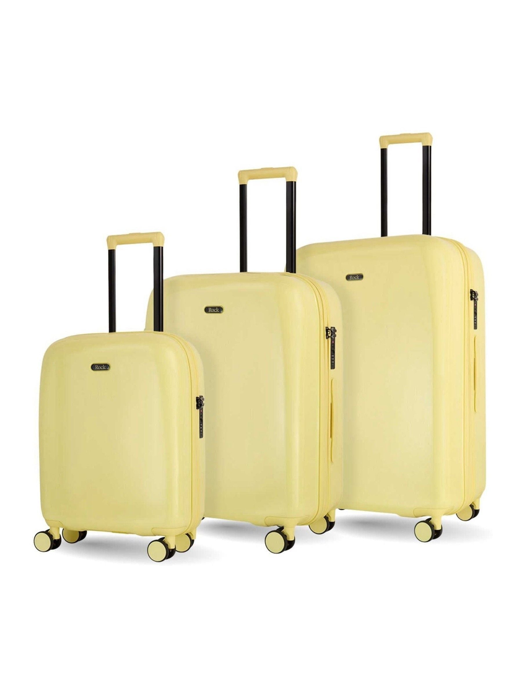 Rock Luggage Yellow Gelato 3 Piece Suitcases Set