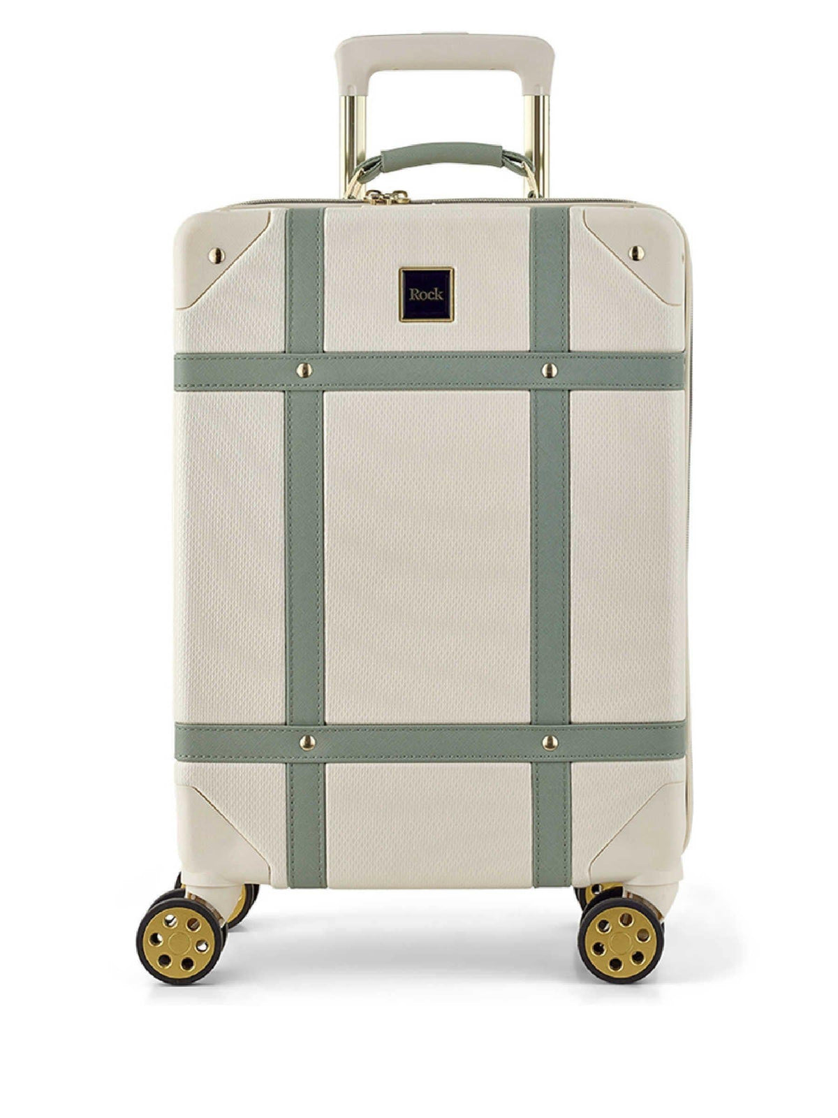 Rock Luggage Cream Vintage cabin suitcase 55cm (British brand)