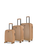 Rock Luggage Brown Gelato 3 Piece Suitcases Set