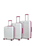 Rock Luggage White Love Island 3 Piece Suitcase Set