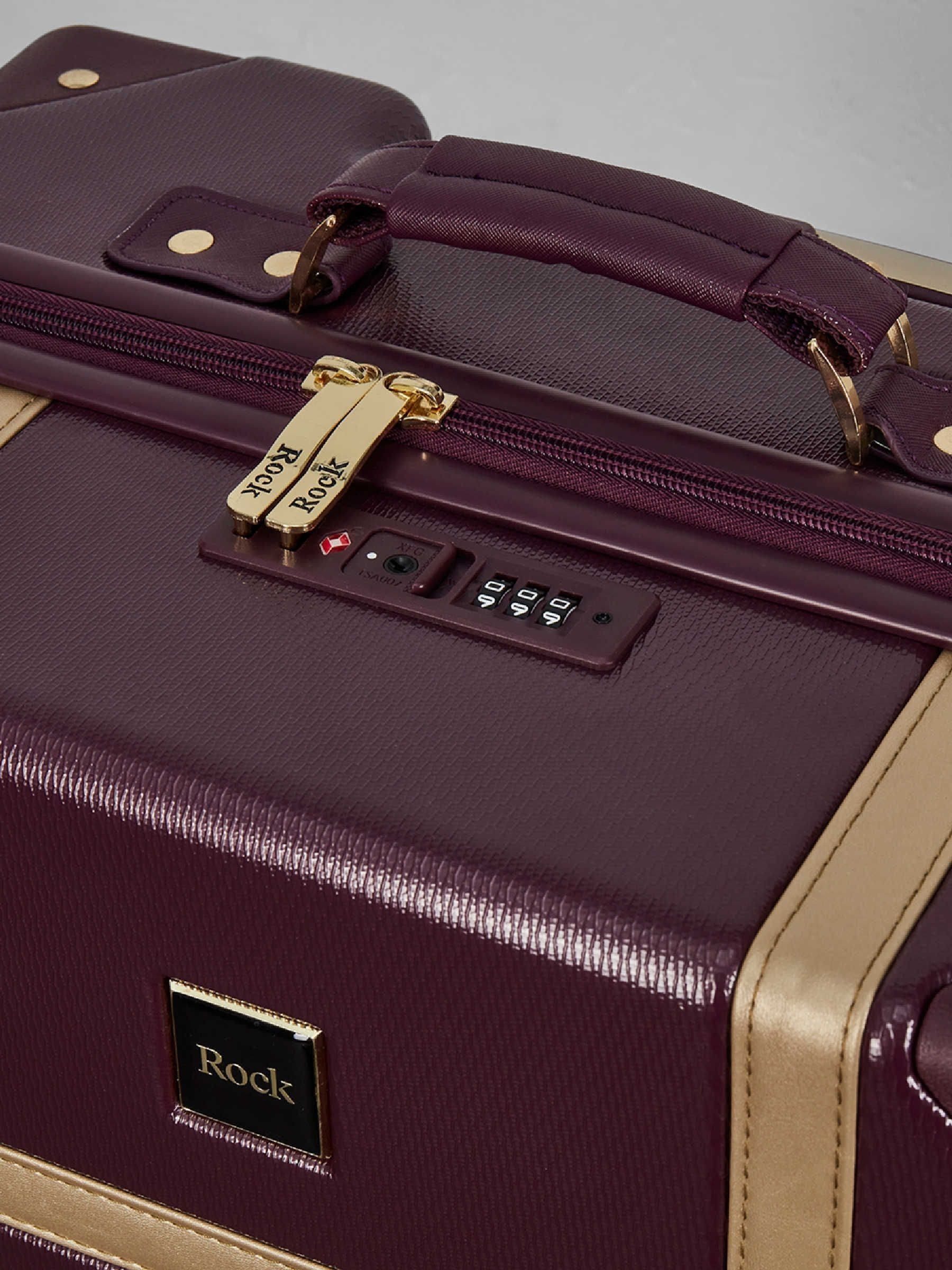 Rock Luggage purple vintage 3 piece suitcase set - British product