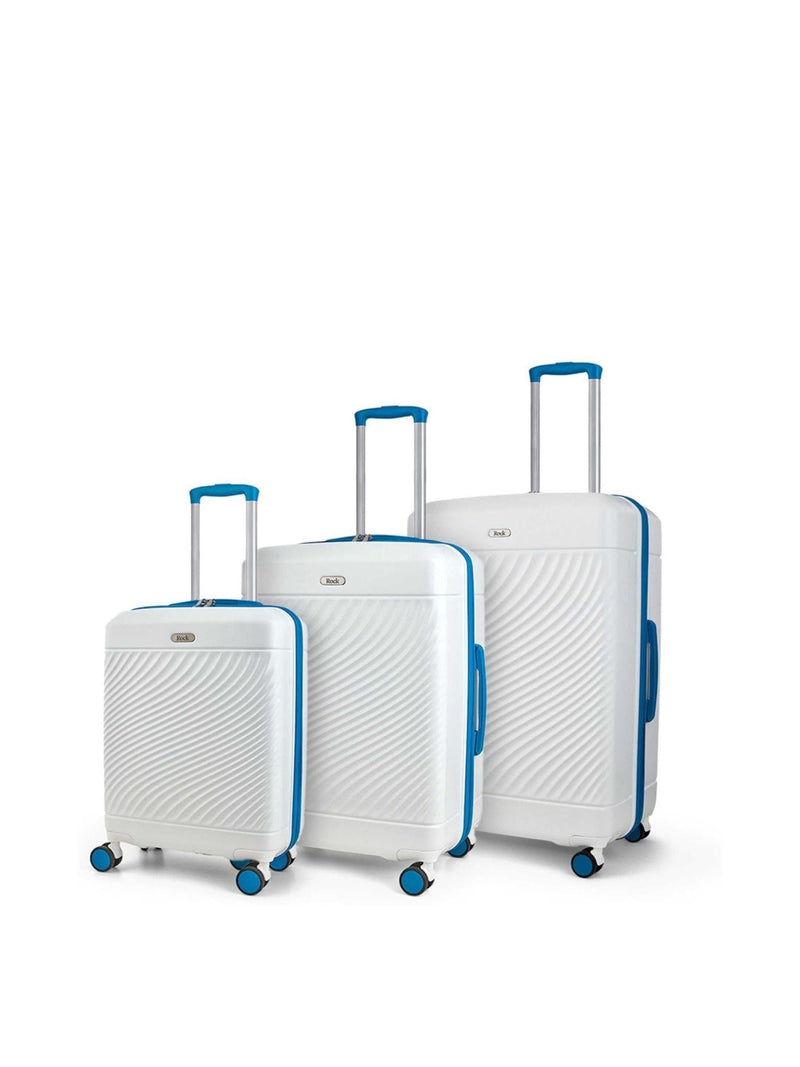 Rock Luggage Off White Love Island 3 Piece Suitcase Set