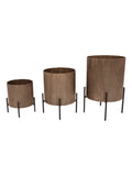 Libra Interiors set of three gold metal planters, UK version