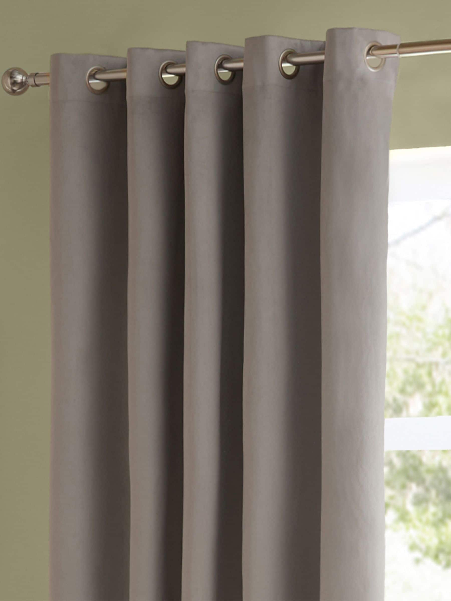 Furn silver velvet eyelet blackout curtains 229x183cm, imported from the UK