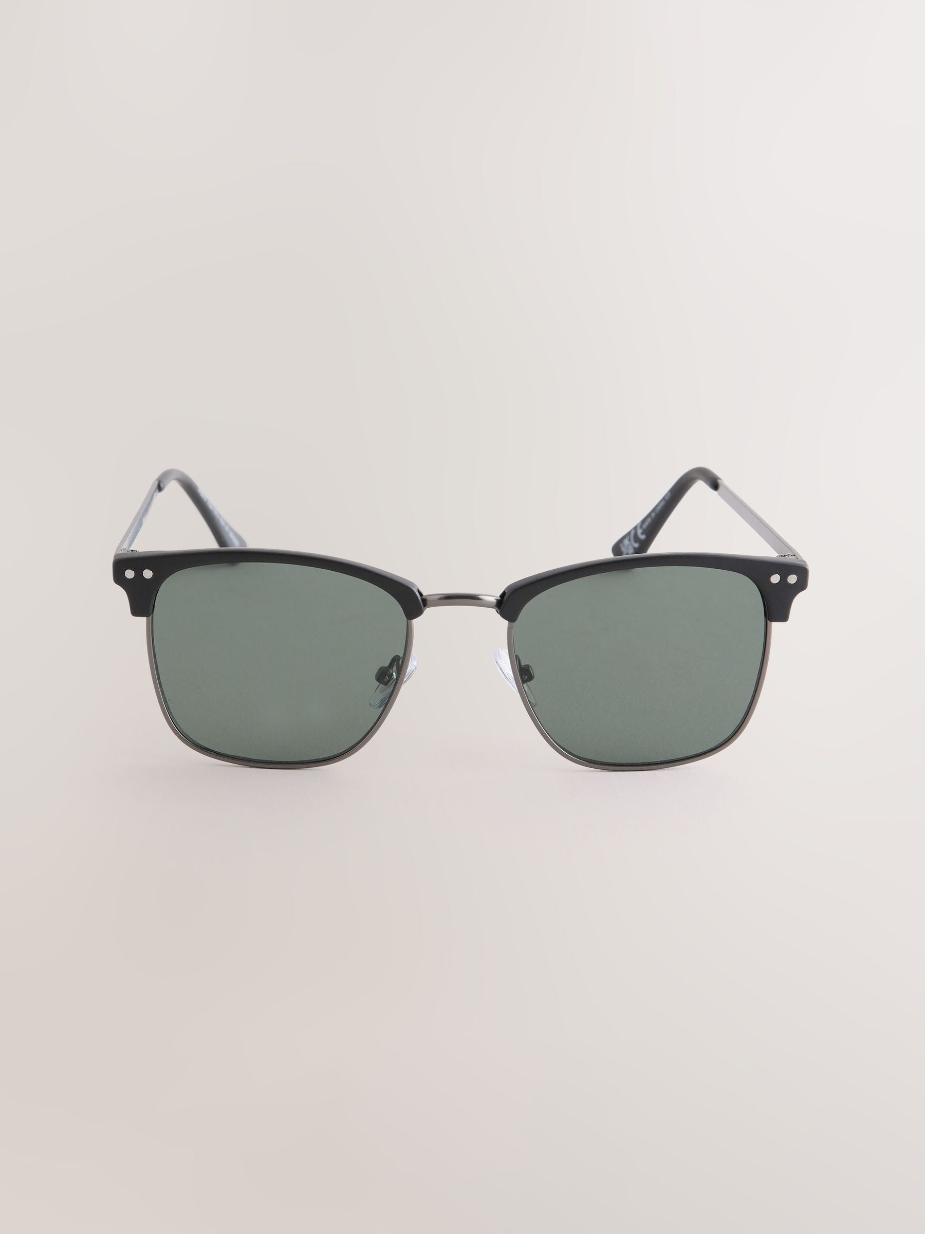 Black preppy sunglasses clubmaster style, UK version