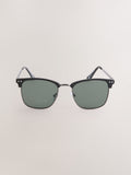 Black preppy sunglasses clubmaster style, UK version