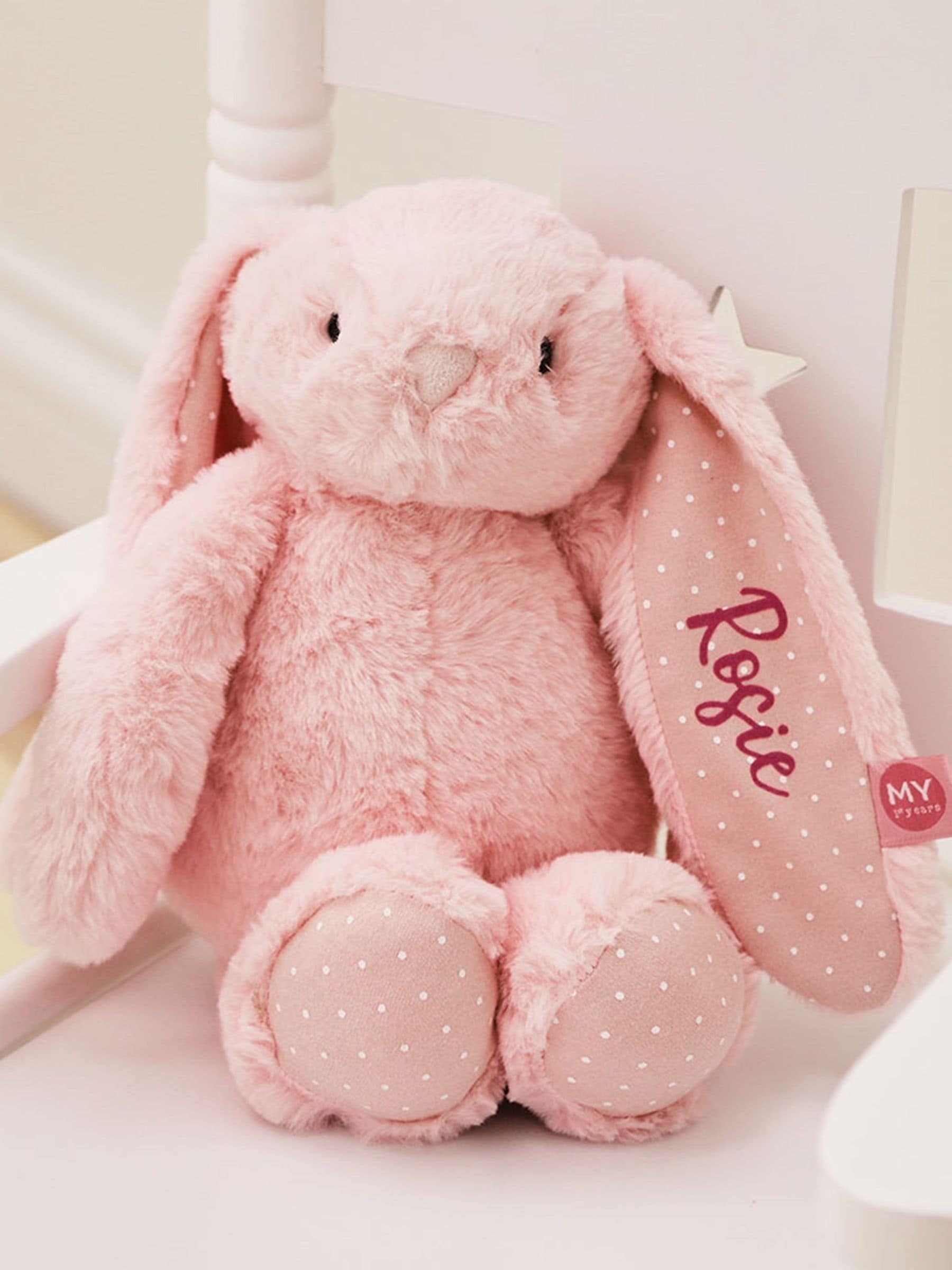 My 1st Years personalised bunny soft toy, UK version
