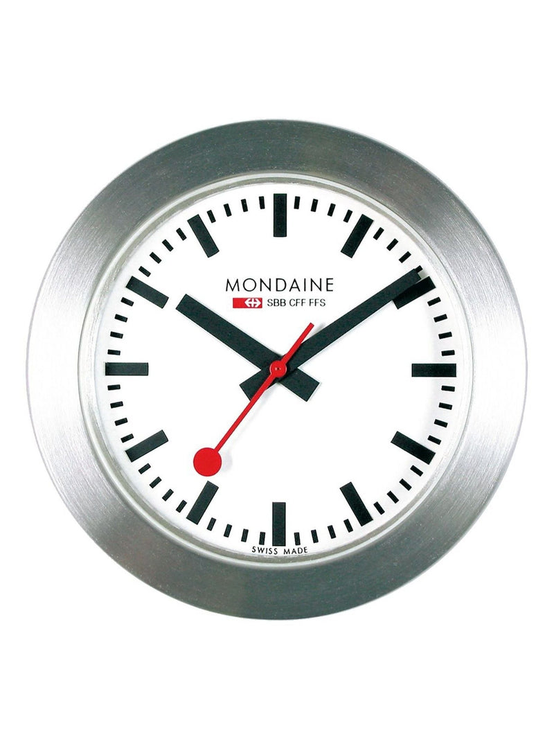 Mondaine white magnet clock 5cm, imported from the UK