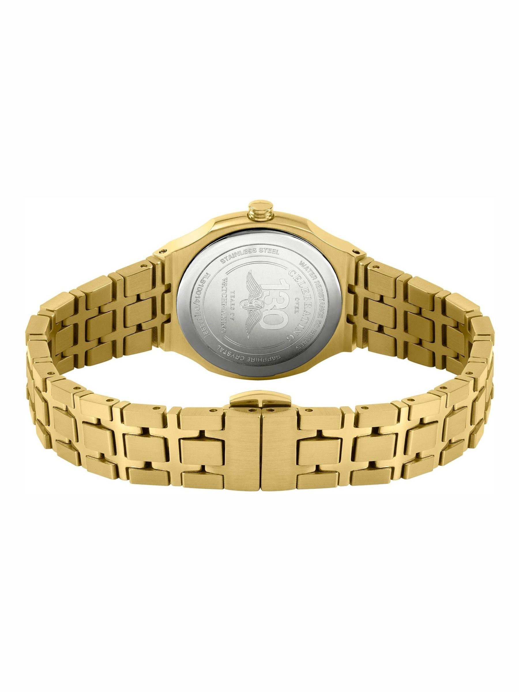 Rotary Brilliance gold PVD bracelet watch with crystals, UK version