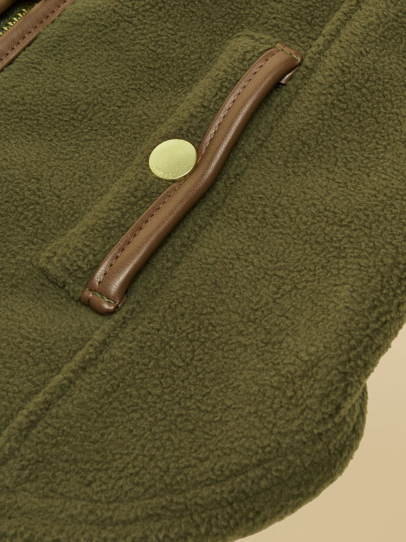 Joules Khaki Heritage dog fleece soft polar material, UK version