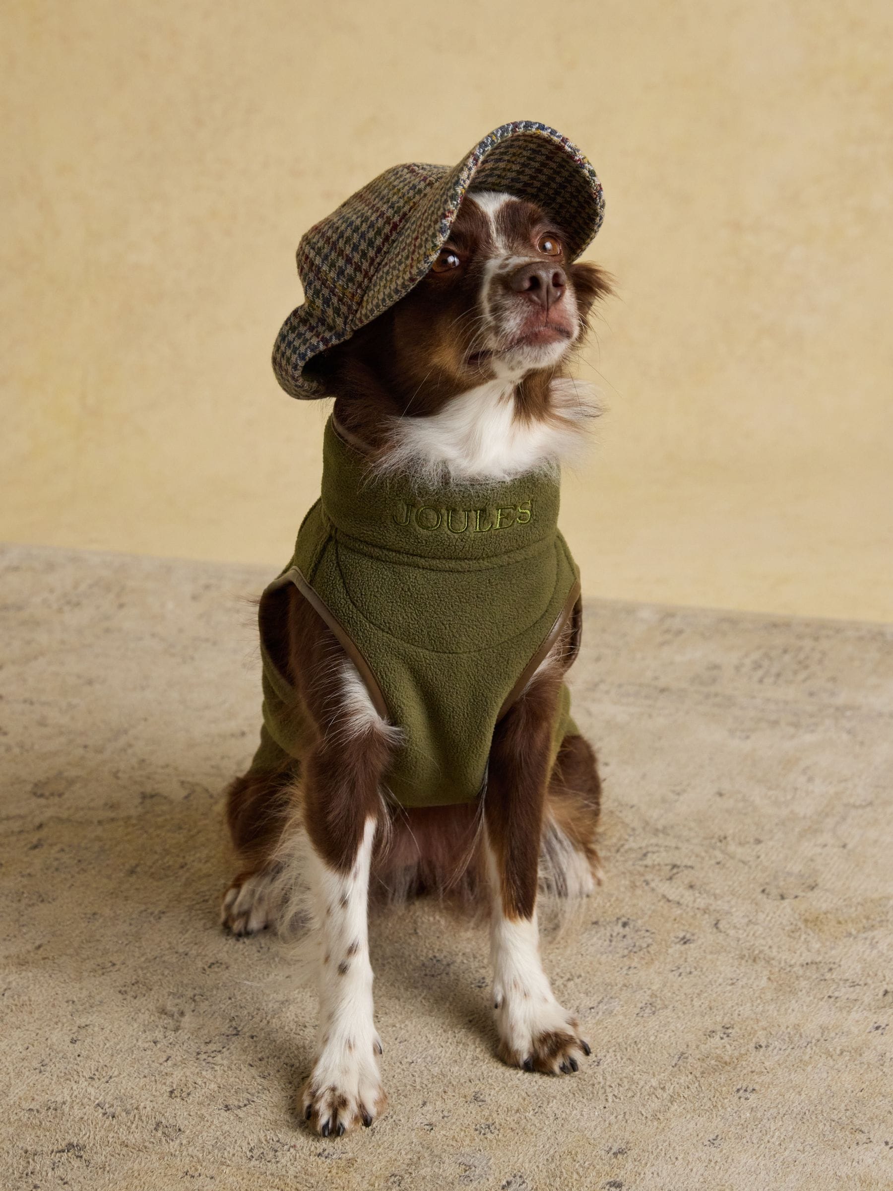 Joules Khaki Heritage dog fleece soft polar material, UK version