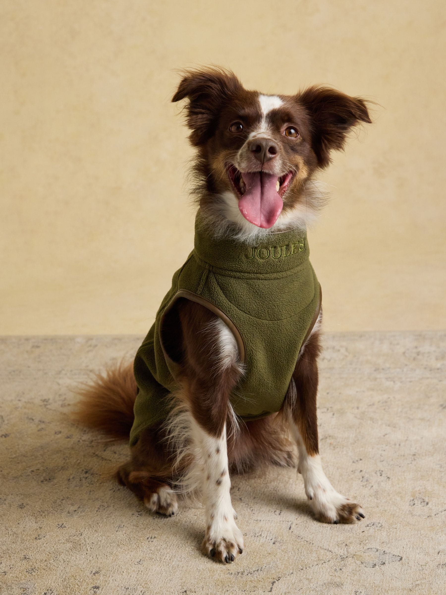Joules Khaki Heritage dog fleece soft polar material, UK version