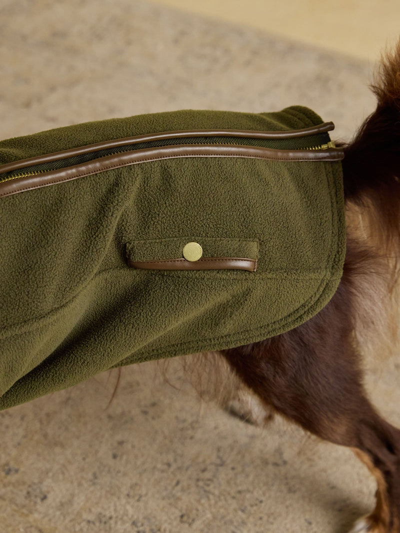 Joules Khaki Heritage dog fleece soft polar material, UK version