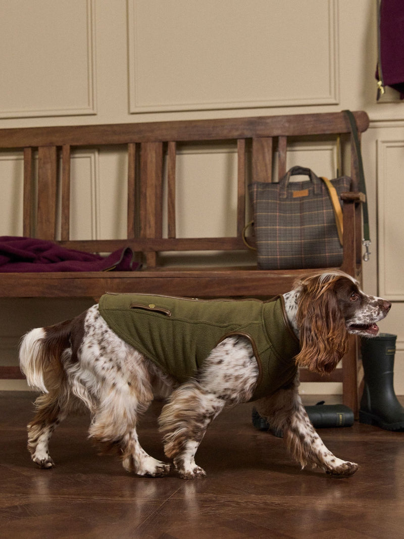 Joules Khaki Heritage dog fleece soft polar material, UK version