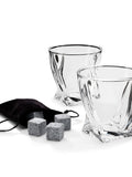 MenKind twisted glasses and ice stones set, clear, imported from the UK