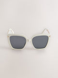 Bone square cat eye sunglasses with gold arms, UK version