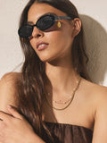 Black oval sunglasses recycled polycarbonate triacetate lenses - British product