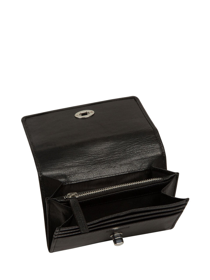 Pure Luxuries London black leather Amber purse (British brand)